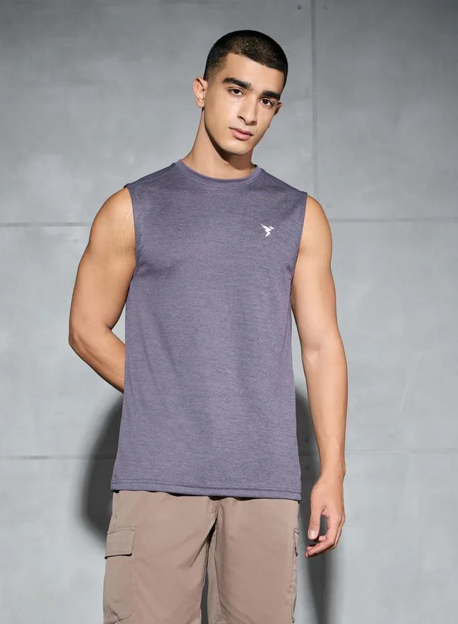 تكنوسبورت Technosport Men Melange Slim Fit Sports Innerwear Vest