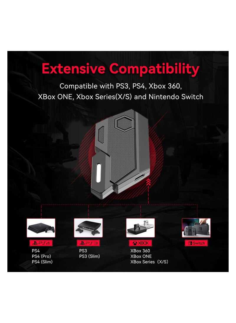 KASTWAVE - (2023) Keyboard Adapter, Keyword and Mouse Adapter for Nintendo Switch/Xbox One/PS4/PS3, AIMVICE Keyboard Adapter & Xbox Keyboard Adapter, Perfect for Games Consoles for FPS, TPS and RTS - Image 1