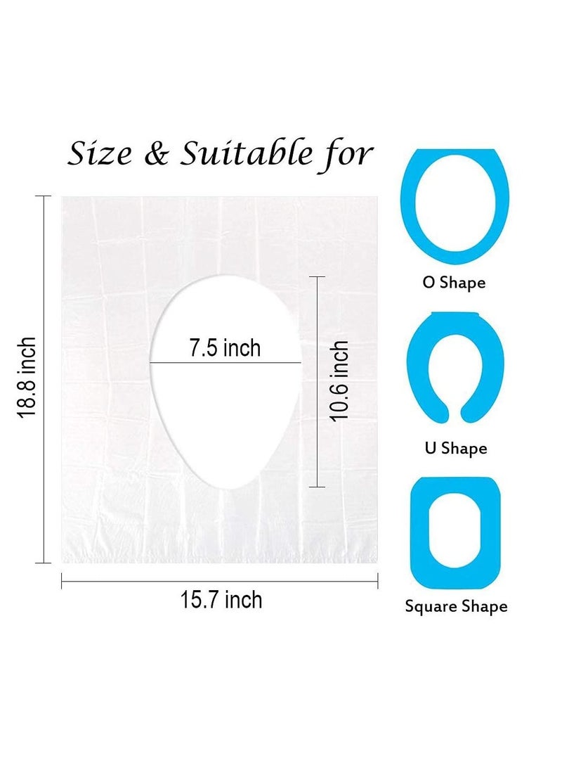 Excefore 50 Pack Disposable Plastic Toilet Seat Cover Waterproof and Non Slip Individually Wrapped for Travel Perfect for Potty Training  - Image 3