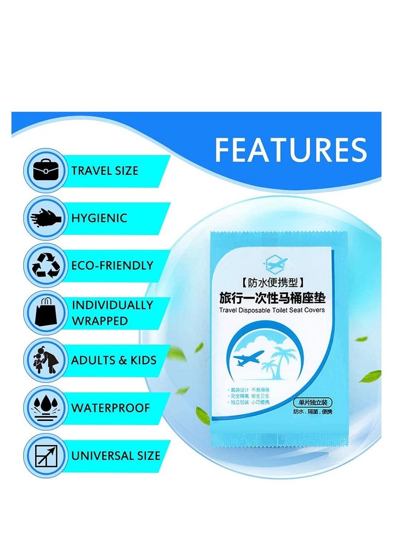 Excefore 50 Pack Disposable Plastic Toilet Seat Cover Waterproof and Non Slip Individually Wrapped for Travel Perfect for Potty Training  - Image 5