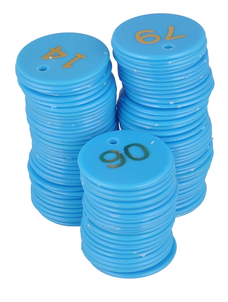 Amit Marketing Numeric Token/Coin I Chips for Board Games and Other uses I Round Shape Plastic 1 to 100 Token Coins with Holes I Mini Poker Chips Game Tokens I Random Color - Pack of 2 - Image 2