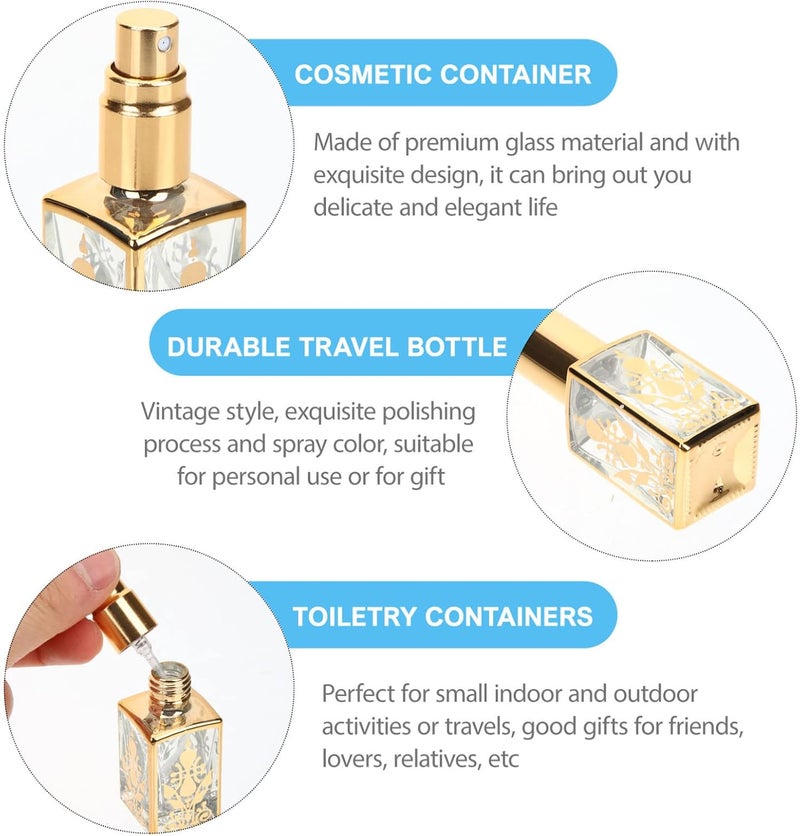 ULTECHNOVO 5pcs Vintage Glass Perfume Bottles Refillable Travel Spray Holders for Fragrance Miniature for Personal Use for - Image 4