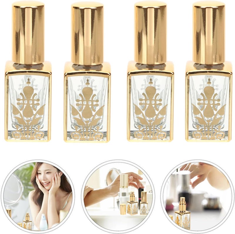 ULTECHNOVO 5pcs Vintage Glass Perfume Bottles Refillable Travel Spray Holders for Fragrance Miniature for Personal Use for - Image 3