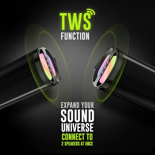 ACwO CARNIwAL 717 | 50W RMS Output | Powerful Drivers | 8Hrs Music Playtime | TWS Function | Dynamic RGB Lights | Built-in FM Radio | Call Function | 3 EQ Modes | Bluetooth Soundbar (Black) - Image 2