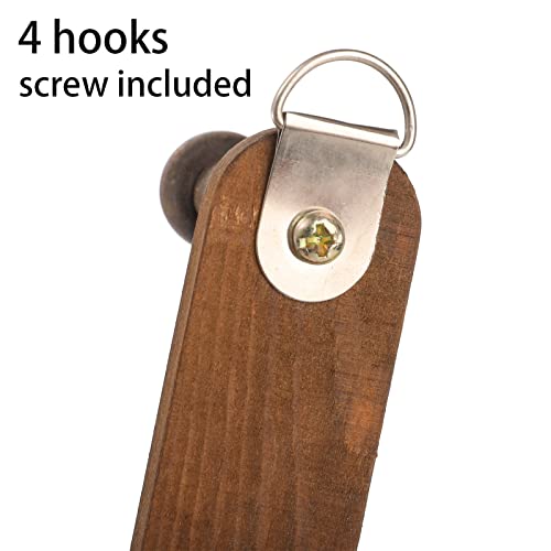 Cedilis 2 Pack Expandable Wooden Coat Rack, 14 Hooks Accordion Wall Hanger, Wall Mounted Vintage Accordion Peg Rack for Hats,Coat, Baseball Caps, Mugs, Scarf, Bag, Walnut Color - Image 2