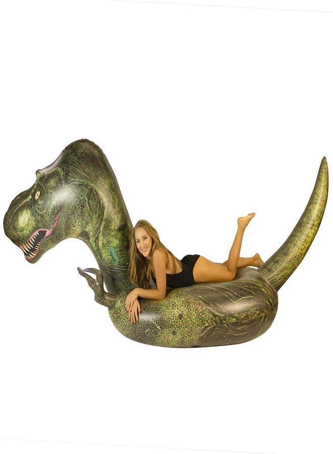 PoolCandy Gigantic Inflatable T-Rex Dinosaur Pool Raft - This Prehistoric Dino King Will Easily Carry 3 Adults All Day & Night, on Any Lake, Pool, Ocean or River. Gigantic Deluxe Inflatable Dinosaur. - Image 5