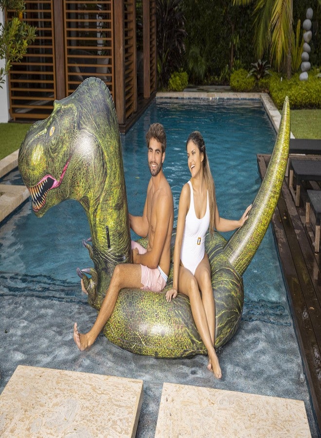 PoolCandy Gigantic Inflatable T-Rex Dinosaur Pool Raft - This Prehistoric Dino King Will Easily Carry 3 Adults All Day & Night, on Any Lake, Pool, Ocean or River. Gigantic Deluxe Inflatable Dinosaur. - Image 2