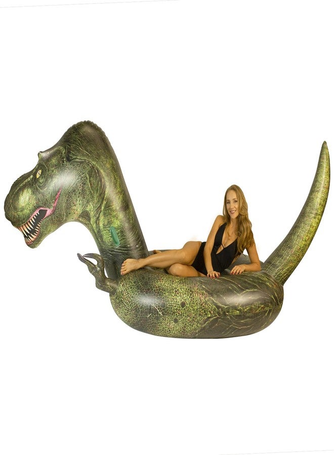 PoolCandy Gigantic Inflatable T-Rex Dinosaur Pool Raft - This Prehistoric Dino King Will Easily Carry 3 Adults All Day & Night, on Any Lake, Pool, Ocean or River. Gigantic Deluxe Inflatable Dinosaur. - Image 4
