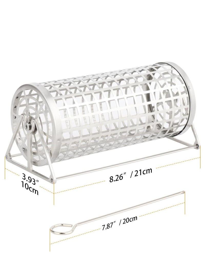 KASTWAVE Rolling Grilling Basket, BBQ Grill Basket, Rolling Grilling Baskets For Outdoor Grilling, Perfect For Vegetables, Fruit, Fries, Multifunctional Round Barbecue Cooking Accessory, 1 Pcs ﻿  - Image 5