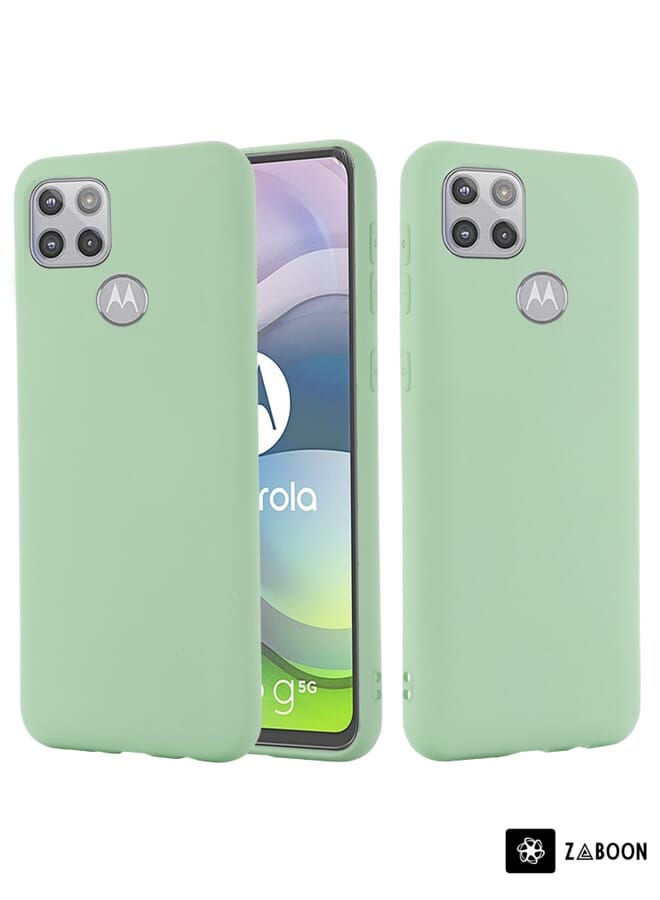 زبون جراب حماية لهاتف موتورولا موتو جي 5G، مصنوع من السيليكون السائل بلون موحد، مقاوم للصدمات، يوفر تغطية كاملة. - Image 2