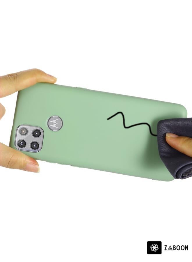 زبون جراب حماية لهاتف موتورولا موتو جي 5G، مصنوع من السيليكون السائل بلون موحد، مقاوم للصدمات، يوفر تغطية كاملة. - Image 5