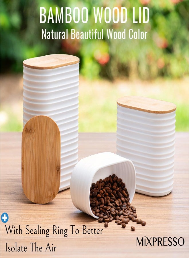 Mixpresso 3 Pcs White Canisters Sets for the Kitchen, Coffee Containers - Image 3