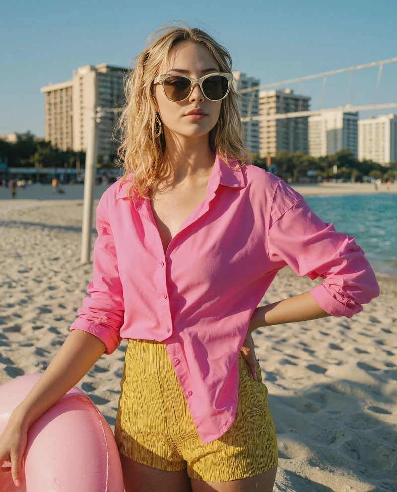 Rareism Women's Solid Boxy Shirt