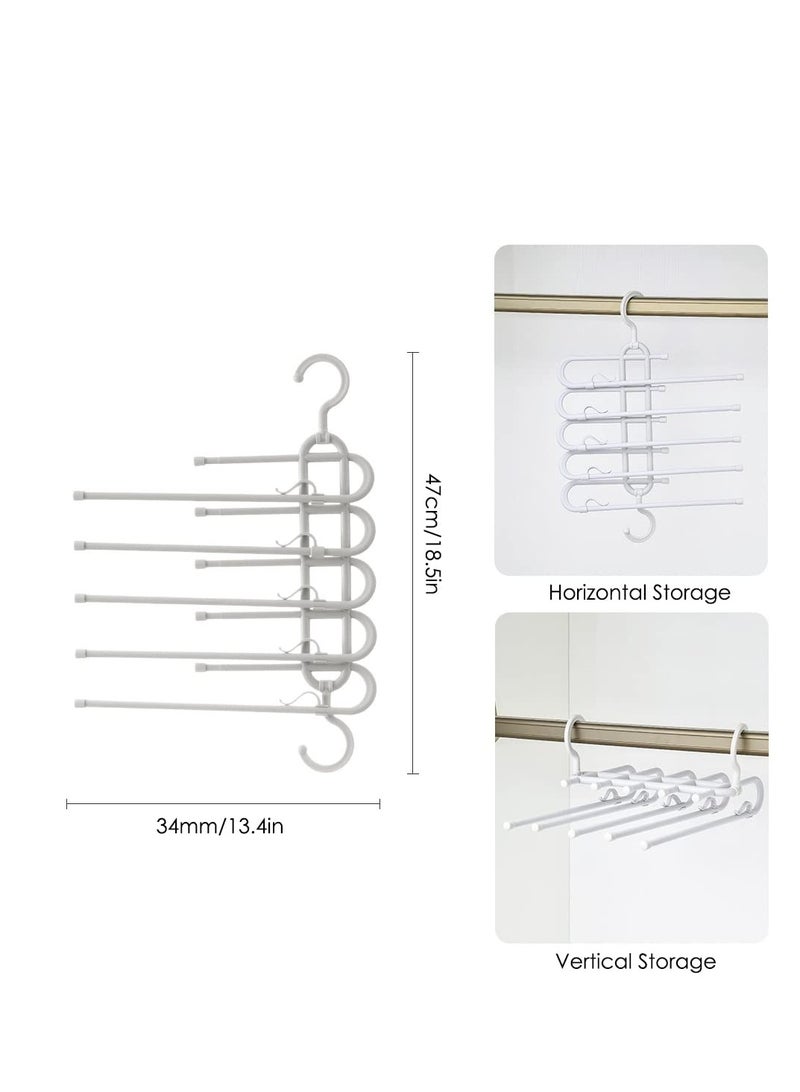 Excefore Trouser Hangers Space Saving, 2 Pcs Multifunctional Pants Hanging Organizer Rack, Non Slip Stainless Steel Multi-Functional Rack, Closet Organizer for Pants Jeans Clothes Scarf  - Image 5