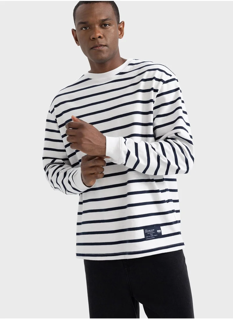 DeFacto Striped Knitted Sweatshirt