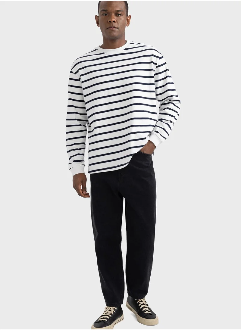 DeFacto Striped Knitted Sweatshirt