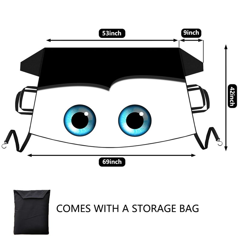 Güvenç Gven Car Windshield Cover for Ice and Snow- Automotive Winter Exterior Accessories 2025 Design Car Cover All Weather Front Window Cover Outside Windshield Sunshade Protector (Eyes) - Image 2