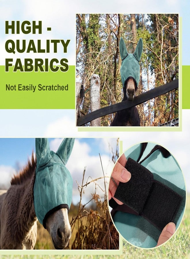 Yeyeplum Mini Donkey Fly Mask with Ears Protection Breathable Mule Fly Mask with Long Ears Protection from Insects and Bugs Soft Mesh with Adjustable Fastener Easy to Get on and Off(Lake Blue) - Image 4
