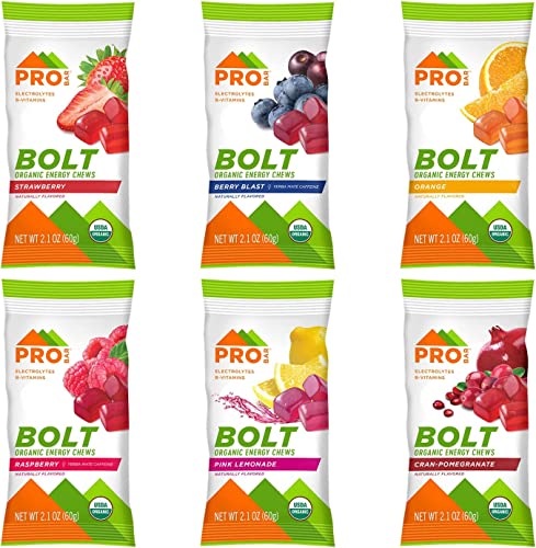 PROBAR - BOLT Organic Energy Chews, Variety Pack, Strawberry, Berry Blast, Orange, Raspberry, Pink Lemonade, Cranberry Pomegranate - Gluten-Free, USDA Certified Organic (12 Count) - Flavors May Vary - Image 2