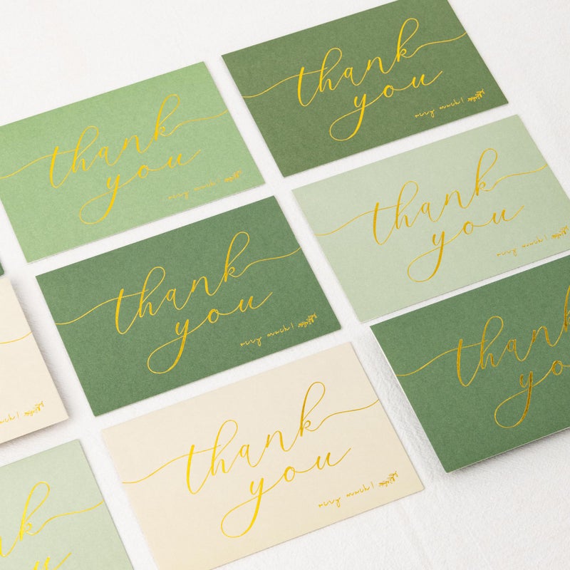 Crisky 50 Pcs Sage Green Thank You Cards With 50 Envelopes & 50 Stickers Simple, Chic, Elegant Greeting Cards Perfect for: Wedding/Business/Birthday/Graduation etc. 4 x 6 inches 50 Pack - Image 5