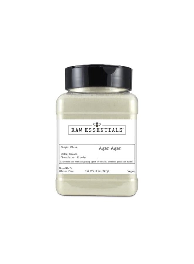 Raw Essentials Thickening Agent and Gelatin Substitute, Agar Agar Powder, Vegan and Gluten Free, Tasteless and Versatile Gelling Agent, Use in Sauces, Desserts, Jams, and More!  - Image 1