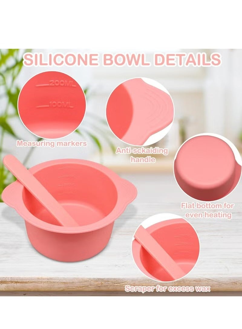 أخبار قطعتان من بطانة سخان الشمع السيليكونية، وعاء شمع سيليكون لسخان الشمع، وعاء بديل لوعاء تسخين الشمع القابل لإعادة الاستخدام، بطانة غير لاصقة لتسخين الشمع مع قطعتين من أعواد ملعقة الشمع لإزالة الشعر (أزرق، وردي) - Image 3