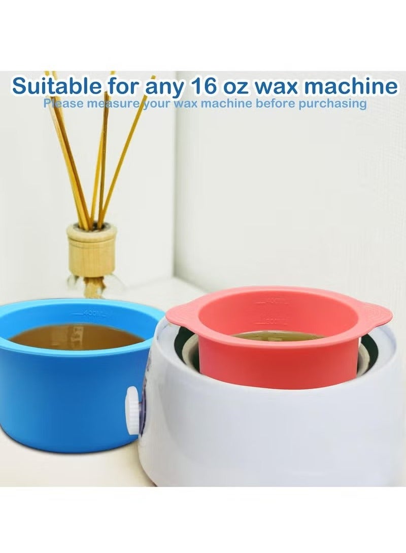 أخبار قطعتان من بطانة سخان الشمع السيليكونية، وعاء شمع سيليكون لسخان الشمع، وعاء بديل لوعاء تسخين الشمع القابل لإعادة الاستخدام، بطانة غير لاصقة لتسخين الشمع مع قطعتين من أعواد ملعقة الشمع لإزالة الشعر (أزرق، وردي) - Image 4