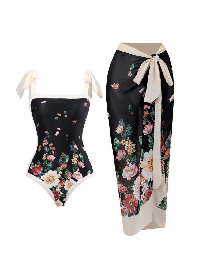 Loquat 2024 European And American Swimsuit Women's One-piece Apron Sunscreen Suit Bikini-Color:And Color Cast 2- - Image 3