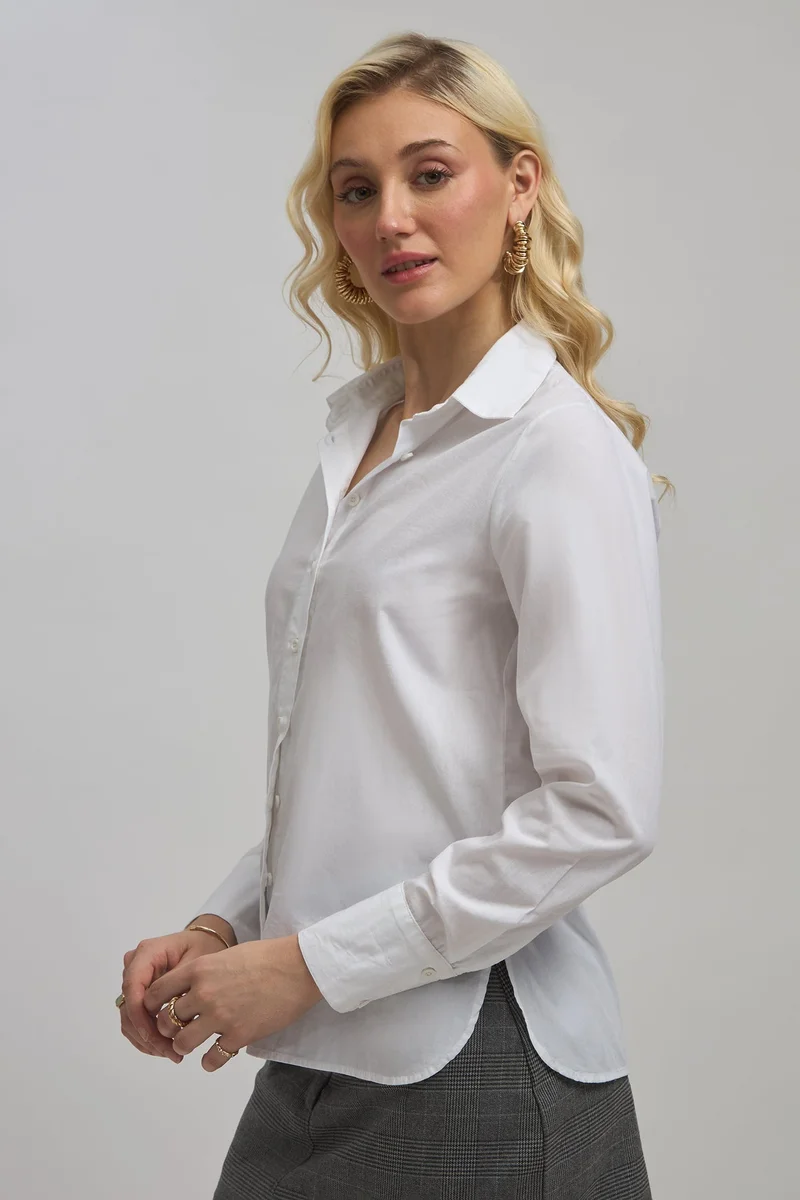 Virgio  Solid Cotton Long Sleeve Formal Shirt for Women for Women | Best Price UAE