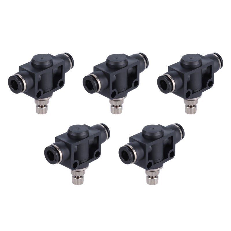 5pcs Pneumatic Throttle Valve Durable PVC Compression Resistance Connection Accessories10mm - Image 3