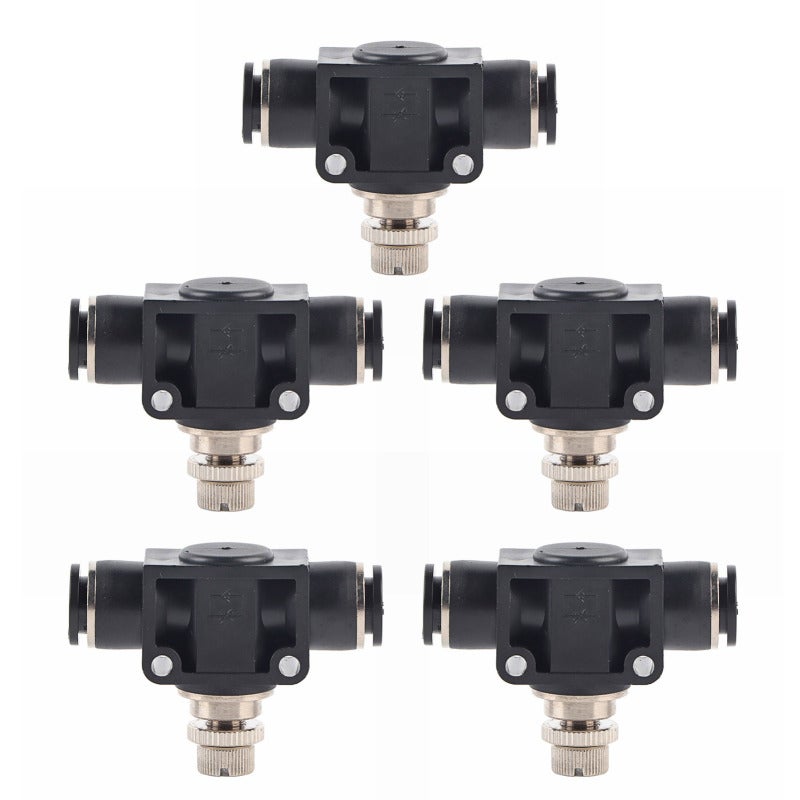 5pcs Pneumatic Throttle Valve Durable PVC Compression Resistance Connection Accessories10mm - Image 1