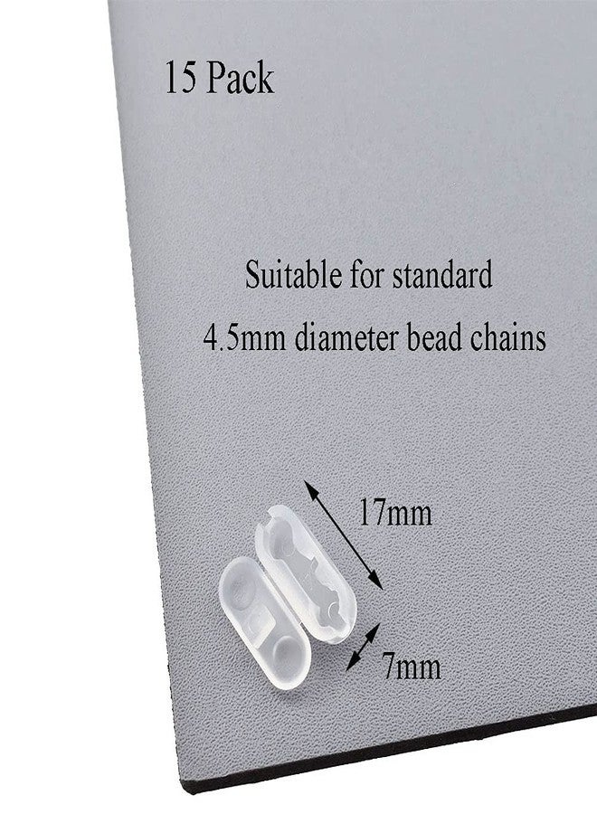 BINZZO 17mm Diameter Vertical Roman Roller Beaded Decent Fix Hide Frayed End Reliable Closure Easily Connect Plastic Blind Ball Chain Connector 15 Pieces for Roller Shades Curtains Blinds - Image 2