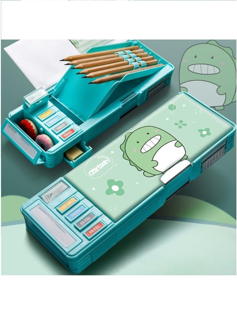 Multifunction Pencil Case for kids,Cute Pop Up Dinosaur Pencil Case With Double Layers Multifunction Organizer Box，Girls Boys Stationary Boxs Set - Image 1