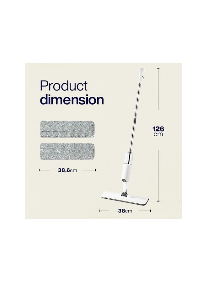 promass Spray Mop for Floor Cleaning Floor Mop with 3 Washable Microfiber Pads Kitchen Mop for Tiles Marbles and Wooden floors 360-degree Rotating Spray Mop 500ml - Image 2