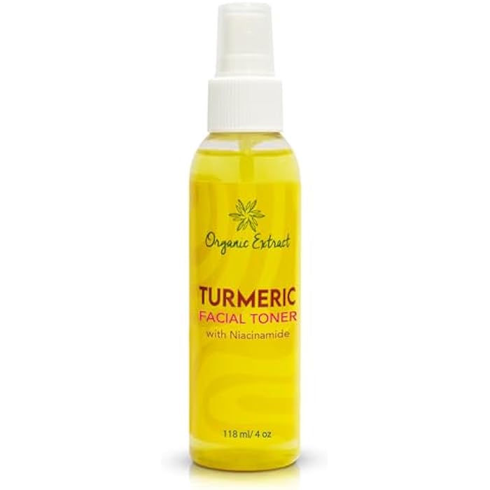 ORGANIC EXTRACT Turmeric Facial freshener - 4 fl oz / 118 ml - Skin Brightening Face freshener, Gently Removes Impurities - Skin Balancing & Pore-Reducing Toner - Hydrating Toner with Niacinamide - Image 1