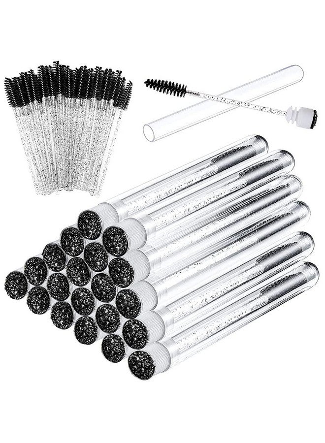 La Jolie Jasmin Mascara Brushes Tubes Set 70 Pieces Disposable Eyelash Brushes Replacement With 20 Pieces Empty Tubes For Eyelash Extension Lash Mascara Wand (Black Diamond) - Image 1