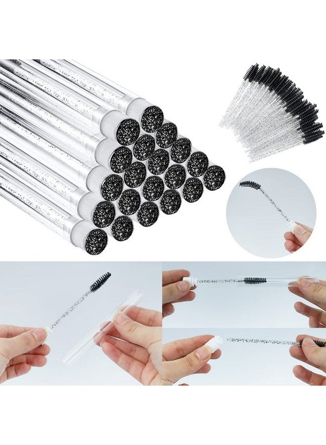 La Jolie Jasmin Mascara Brushes Tubes Set 70 Pieces Disposable Eyelash Brushes Replacement With 20 Pieces Empty Tubes For Eyelash Extension Lash Mascara Wand (Black Diamond) - Image 4