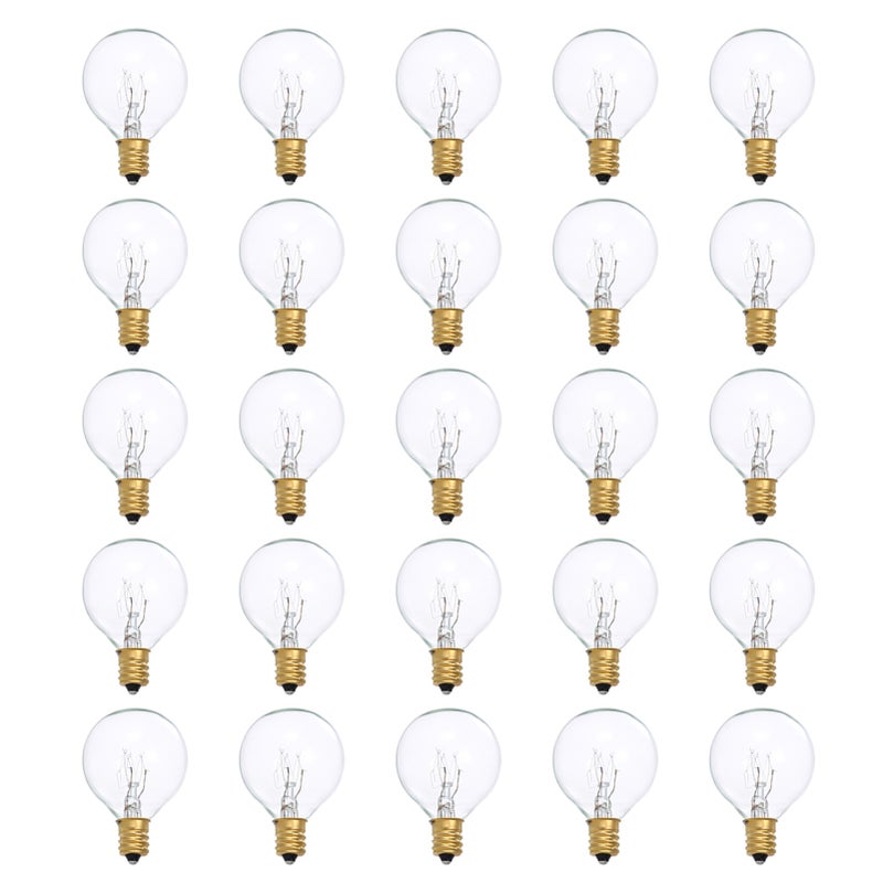 AC120V G40 Globe Tungsten Incandescent B-ulb Lamp 25 P-ack E12 Base Socket Holder IP44 Water Resistance Warm White for String Light Home Party Decoration Wedding Function Portable - Image 1