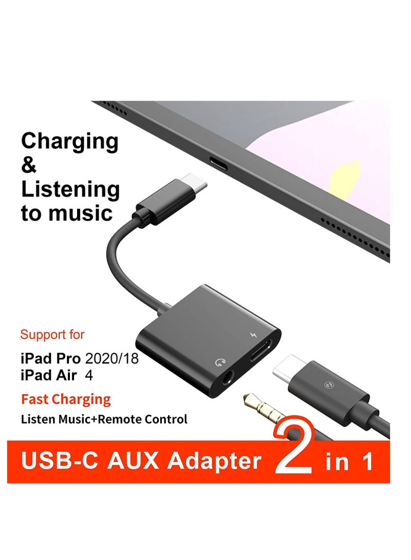 USB C to 3.5mm Headphone Adapter,60W Fast Charge,Type C Audio Jack Earphone Aux Converter Work for iPad Pro/Air 4,Samsung Galaxy S21/S20/FE 5G/+/Ultra/ Note 20/10/Plus Google Pixel 4/3/2 XL - Image 4