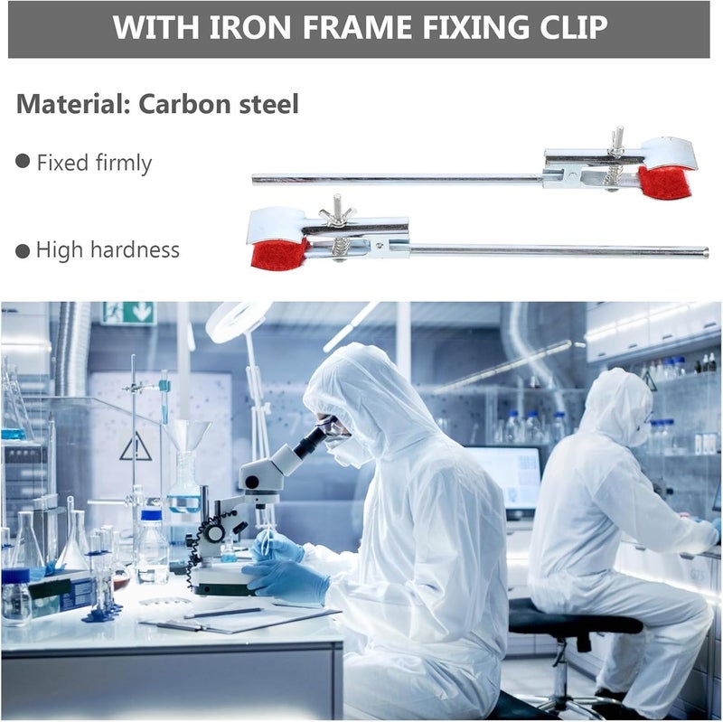 KICHOUSE 2pcs Laboratory Flask Clamp Holder for Ring Stand Metal Fixed Tube Clamp for Lab Beaker Support Accessories - Image 3