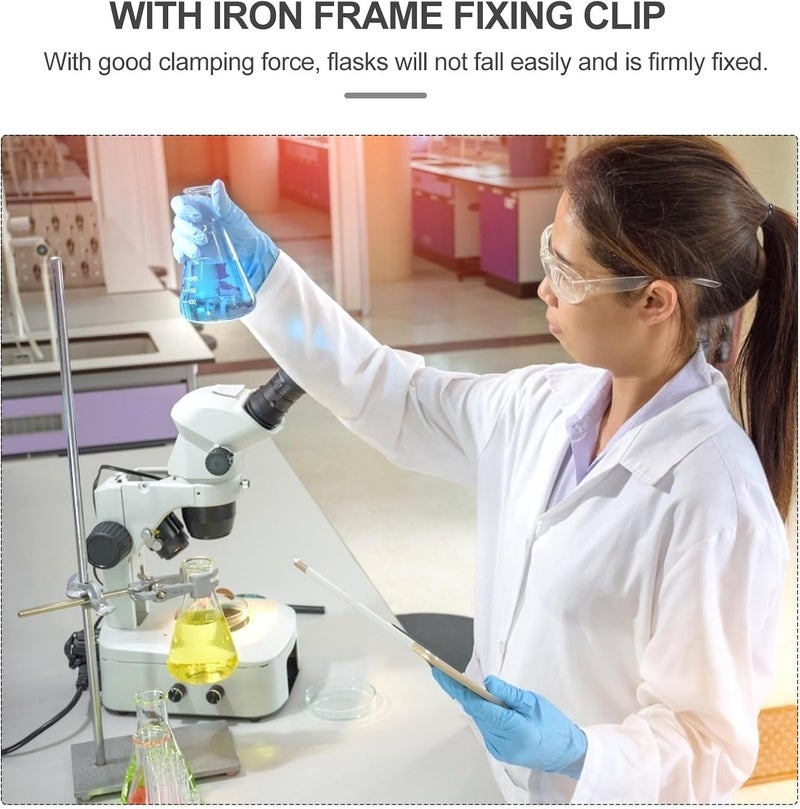 KICHOUSE 2pcs Laboratory Flask Clamp Holder for Ring Stand Metal Fixed Tube Clamp for Lab Beaker Support Accessories - Image 2