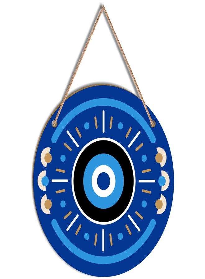 ATTRACTSO Wooden Nazar Battu Evil Eye for Home Entrance Wall Hanging Decoration-02 - Image 1
