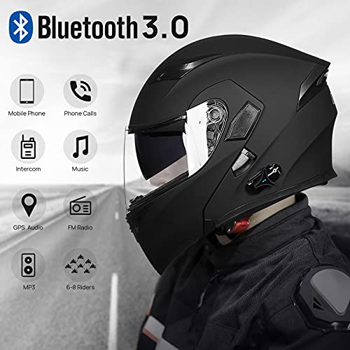 ILM ILM Bluetooth Motorcycle Helmet Modular Flip up Full Face Dual - Main Image