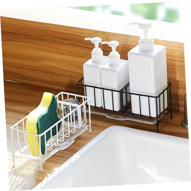 Black Stainless Steel Kitchen Sink Sponge Organizer Drain Basket - Image 5