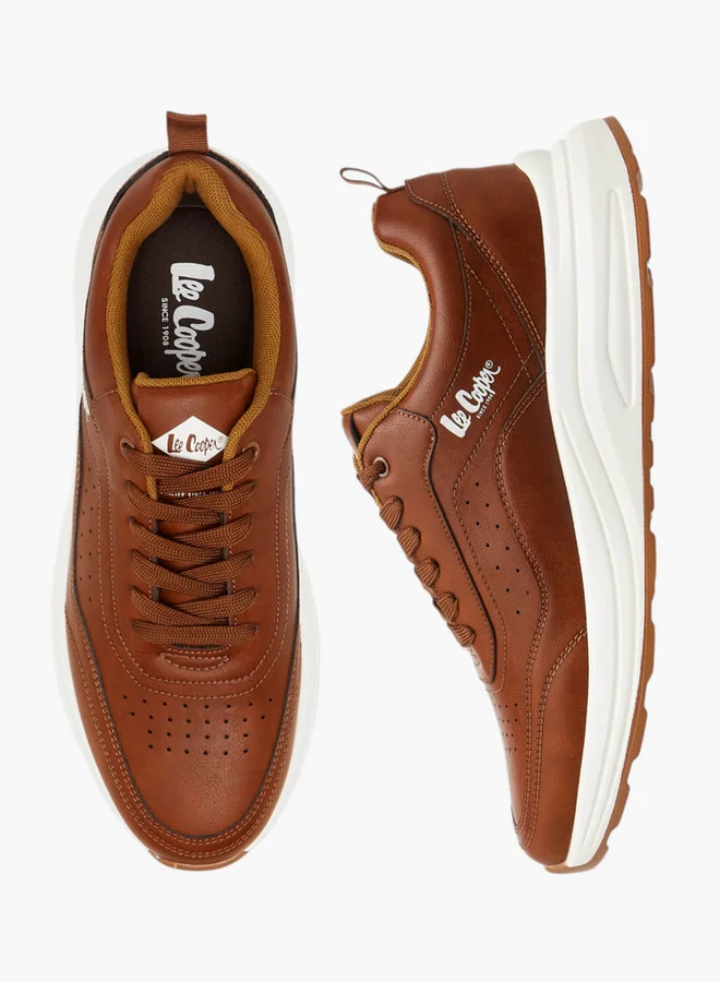 Lee Cooper Men's Perforated Panelled Lace-Up Sneakers