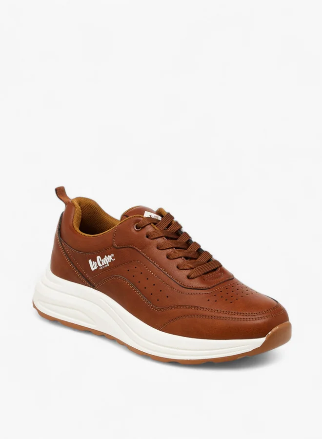 Lee Cooper Men's Perforated Panelled Lace-Up Sneakers