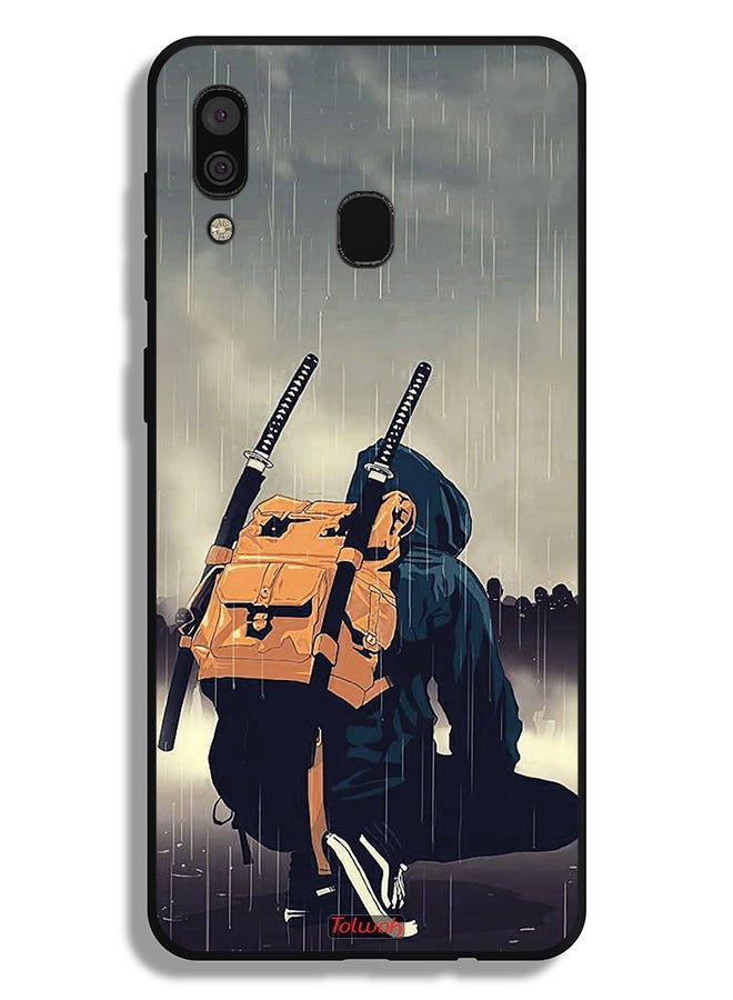 Tolwak Samsung Galaxy A20 Protective Case Cover Sword Samurai Digital Art - Image 1