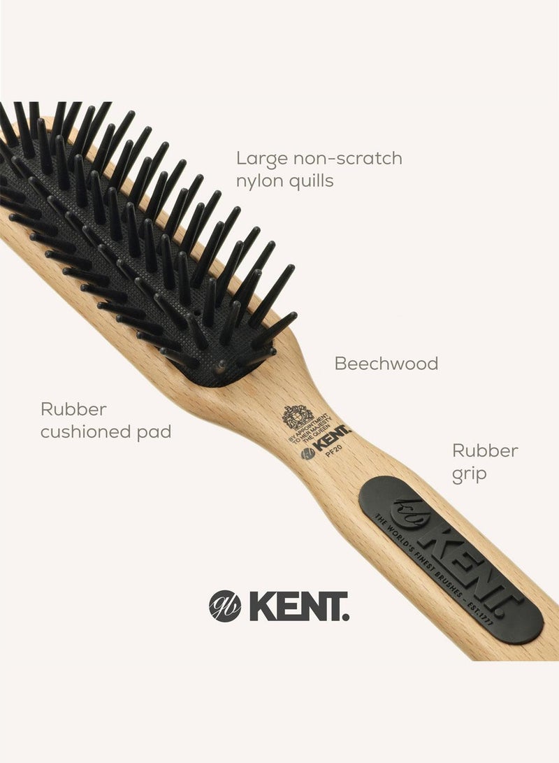 KENT PF20 Midi Detangling Hair Brush - Air-Cushioned Paddle Brush for Wet and Dry Hair - Ideal for Medium to Thick Hair - Image 5