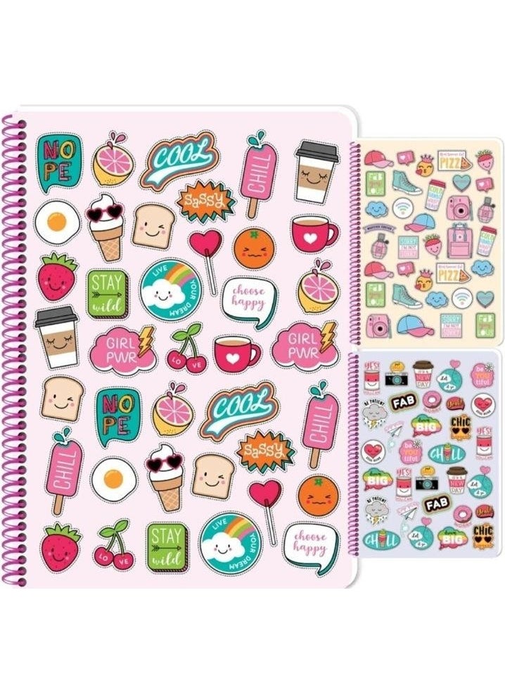Keskin Color Sweet Fun Pp Cover Spiral Notebook A4 80 Sheets Lined 