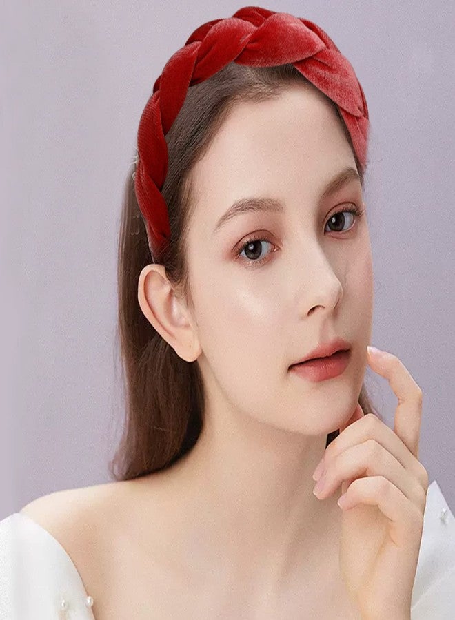 EWUHRY 6 Pack Velvet Terry Cloth Headband for Women Spa Headband with Padded Braided Pink Hair Accessories for Makeup, Washing Face, Skincare, Yoga, Sports, Girls Cute Beauty Fashion Hair Bands - Image 5